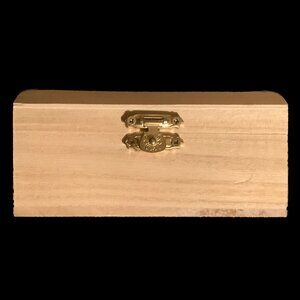 Unused Miniature Unfinished Bombé Wood Chest with Brass Hardware